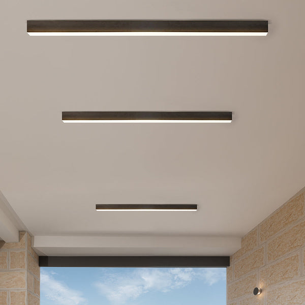 Black Sleek Long Strip Aluminum Living Room LED Ceiling Lights